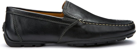 Geox U Moner V Loafers for Men, Black/White, 43.5 EU