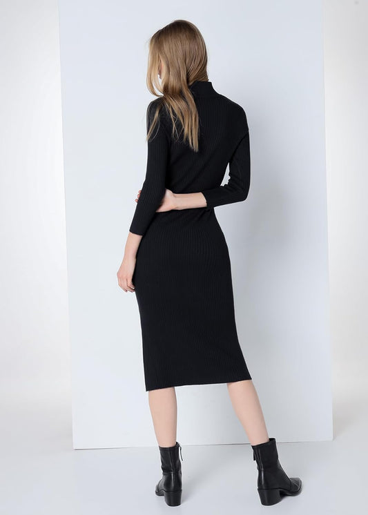 Lois Jeans - Midi Knit Dress, Black/White, S-XXL