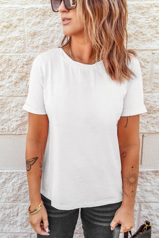 Women's Basic Short Sleeve Round Neck Tee