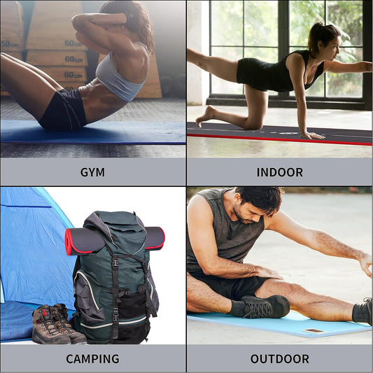 PROIRON Thick Yoga Mat 10/15 mm, Non-Slip Mat Sport Fitness, Yoga Mat for Pilates Exercises Fitness Gymnastics Stretches