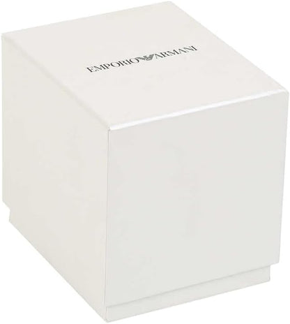 Emporio Armani Reloj Hombre, Movimiento Cronógrafo con 3 subesferas y Caja de 43mm con Correa de Acero, Piel o Silicona