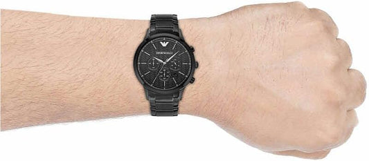Emporio Armani Reloj Hombre, Movimiento Cronógrafo con 3 subesferas y Caja de 43mm con Correa de Acero, Piel o Silicona