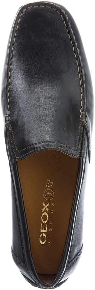 Geox U Moner V Loafers for Men, Black/White, 43.5 EU