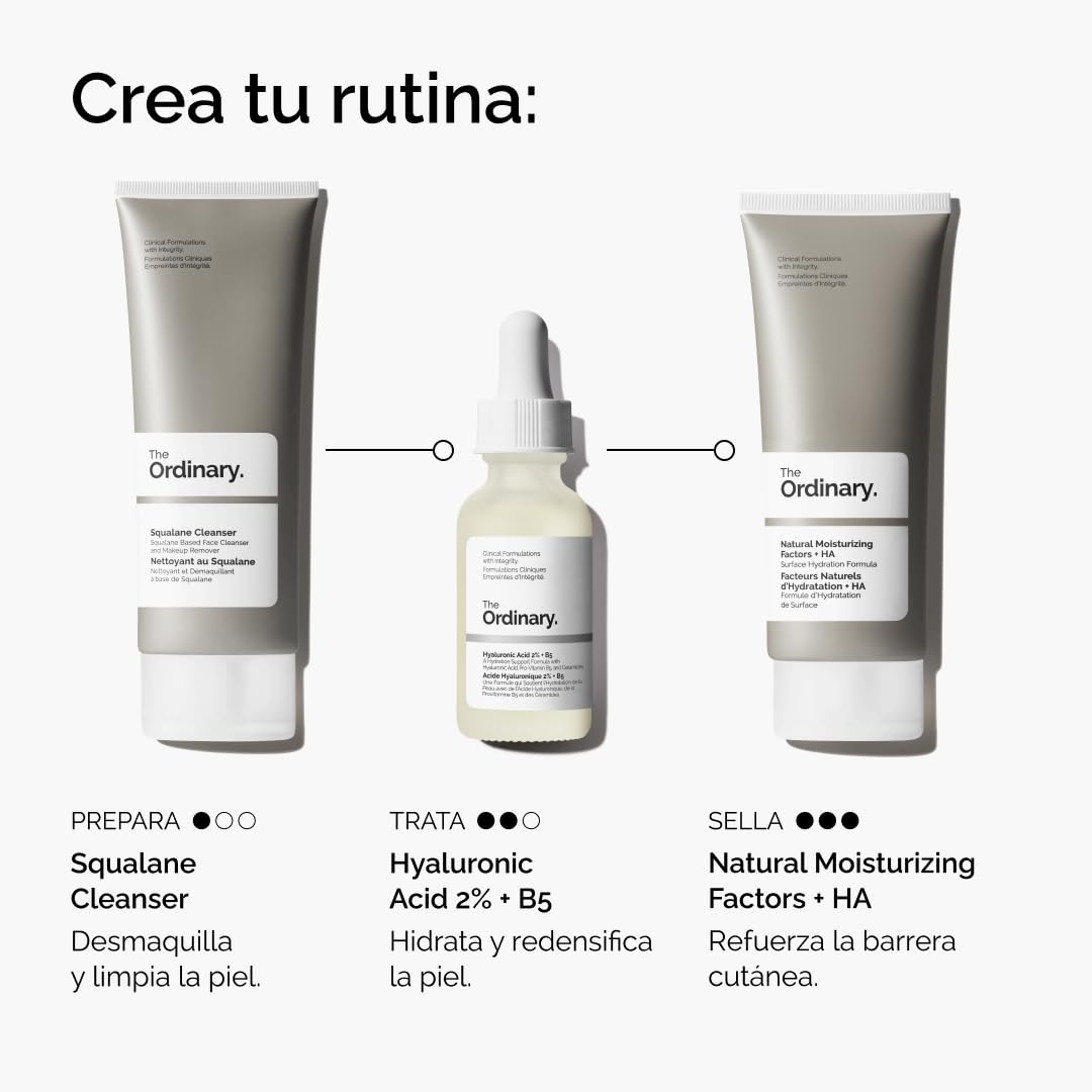 The Ordinary Hyaluronic Acid 2% + B5 (with Ceramides), Hyaluronic Acid + B5 (with Ceramides), Multidimensional Moisturizing Serum for Softer, Smoother Skin 30ml