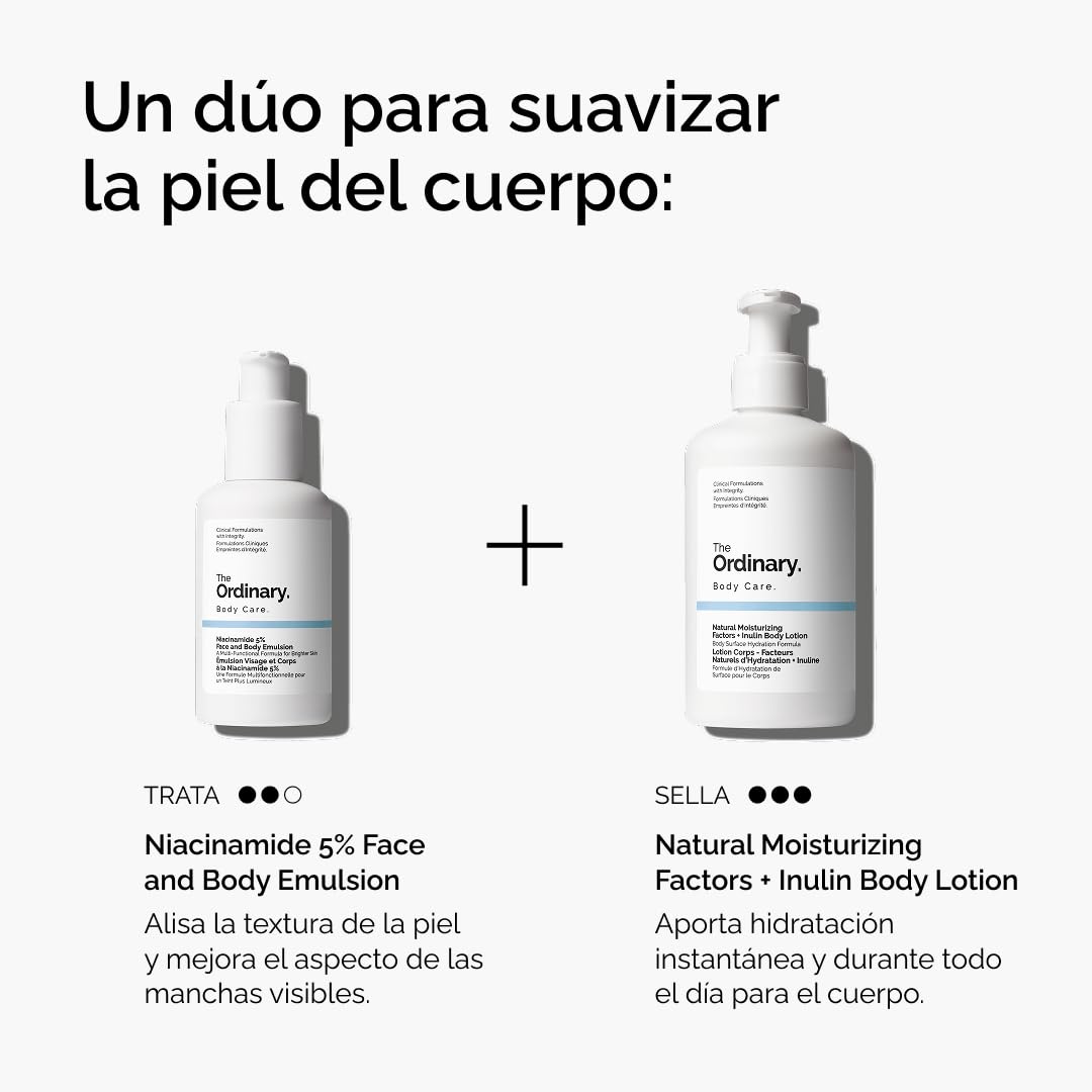 The Ordinary Niacinamide 5% Face and Body Emulsion, Facial and Body Emulsion with Niacinamide, Corrector for Dark Spots and Skin Tone, 100 ml