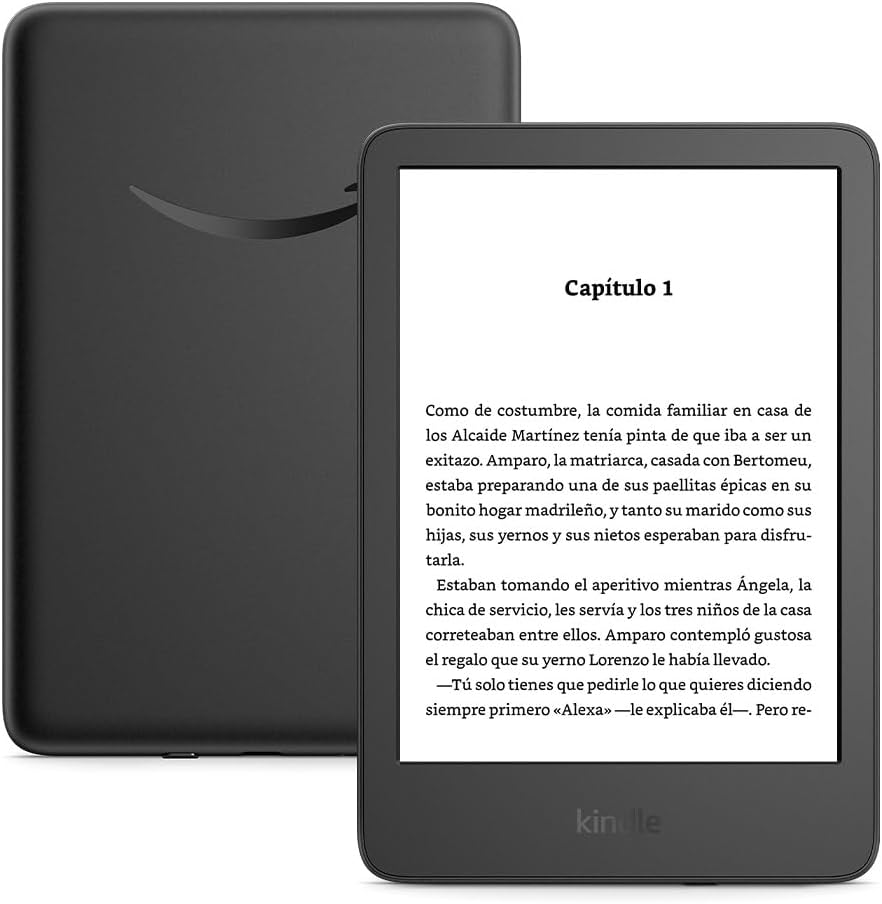 Amazon Kindle (16 GB) – Lightest and most compact Kindle with glare-free display, faster page turns, adjustable front light and long battery life – Black