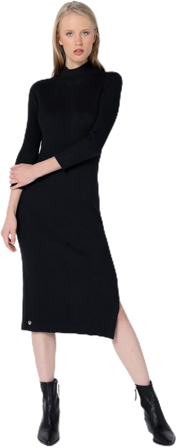 Lois Jeans - Midi Knit Dress, Black/White, S-XXL