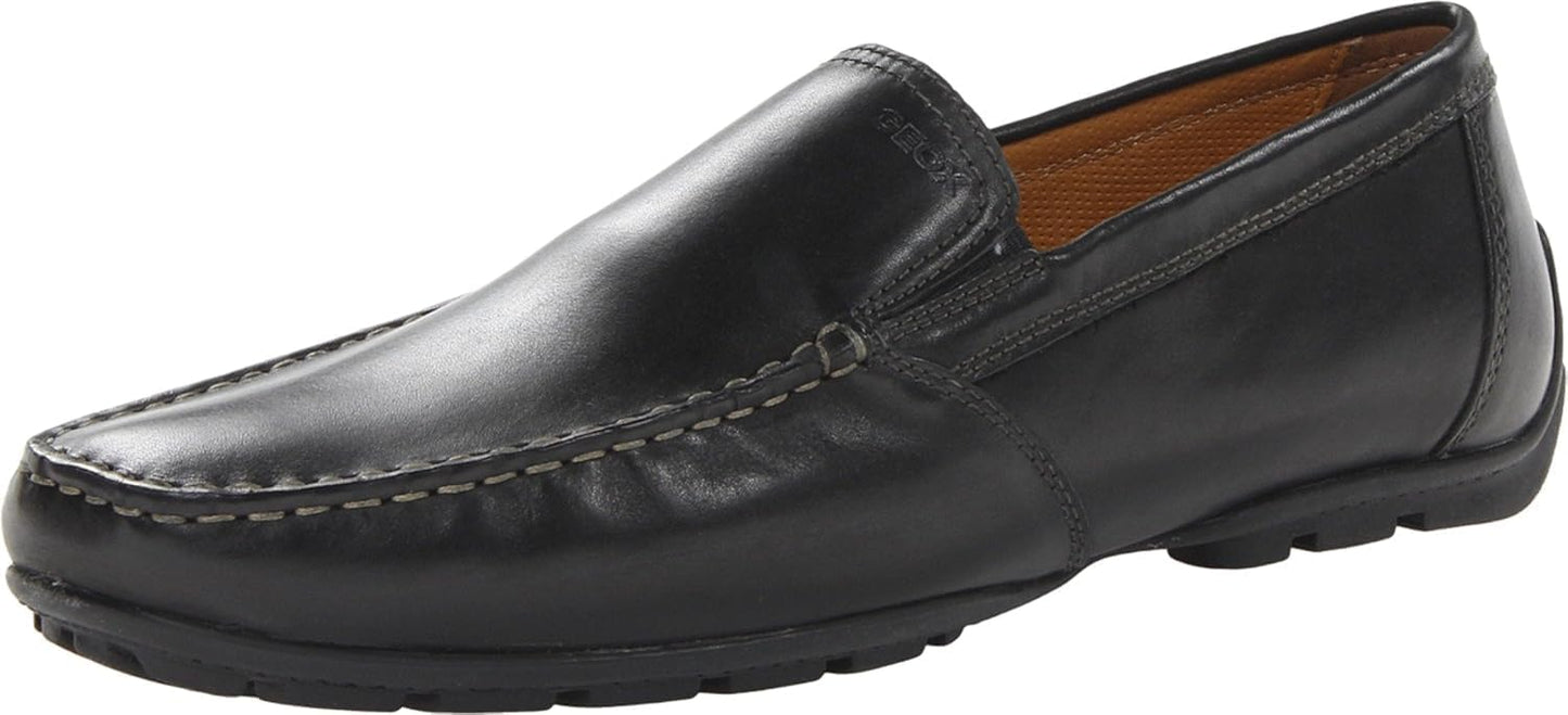 Geox U Moner V Loafers for Men, Black/White, 43.5 EU