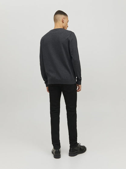 JACK & JONES JJEBASIC Basic Crew Neck Long Sleeve Lightweight Sweatshirt