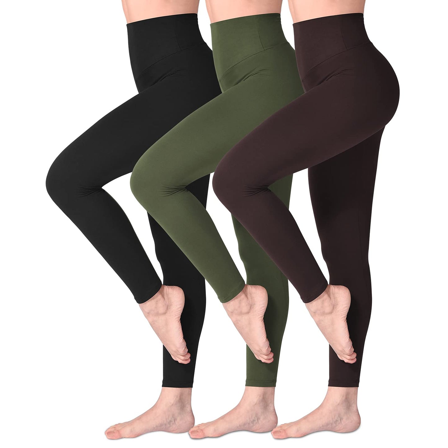 SINOPHANT Women's High Waist Sports Leggings, Opaque Tummy Control Leggings, Elastic Leggings, Women's Dress Leggings, Buttery Soft