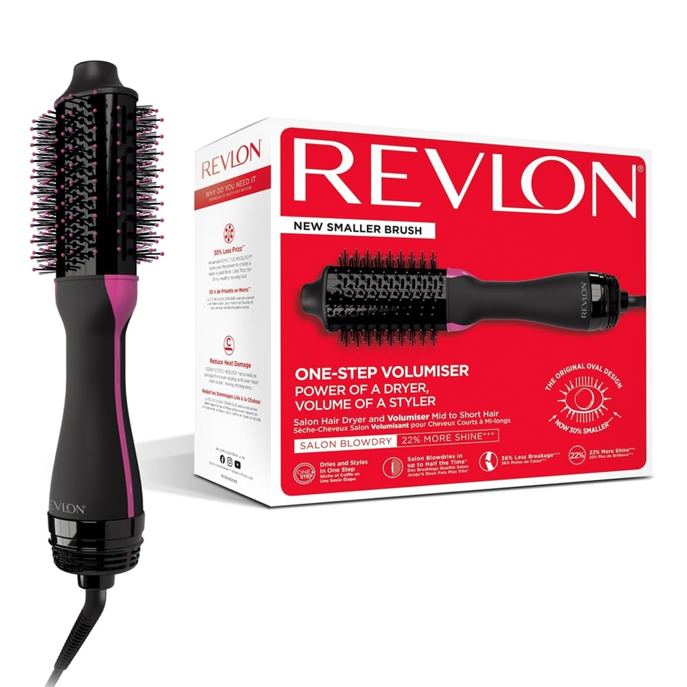 REVLON Salon One-Step Dryer and Volumizer with Sectioning Comb Included - 3 Heat Settings and 2 Speeds, Ceramic Coating, Ergonomic Handle, Original with Comb
