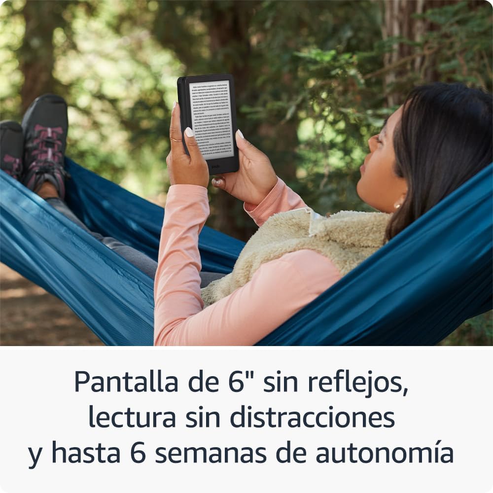 Amazon Kindle (16 GB) – Lightest and most compact Kindle with glare-free display, faster page turns, adjustable front light and long battery life – Black