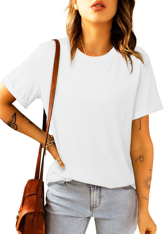 Women's Basic Short Sleeve Round Neck Tee