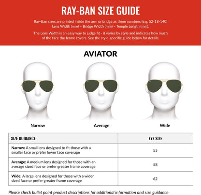 Ray-Ban Aviator Sunglasses Men (Pack of 1)