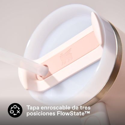 STANLEY Quencher H2.0 FlowState Tumbler 1.2L – Thermos Keeps Cold 11 Hours – Ice Cream for 48 Hours – Stainless Steel Water Bottle – Thermal Cup – BPA Free – Rose Quartz