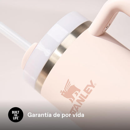 STANLEY Quencher H2.0 FlowState Tumbler 1.2L – Thermos Keeps Cold 11 Hours – Ice Cream for 48 Hours – Stainless Steel Water Bottle – Thermal Cup – BPA Free – Rose Quartz