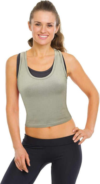 Boao 4 Pack Women's Basic Crop Tank Tops Racerback Crop Top