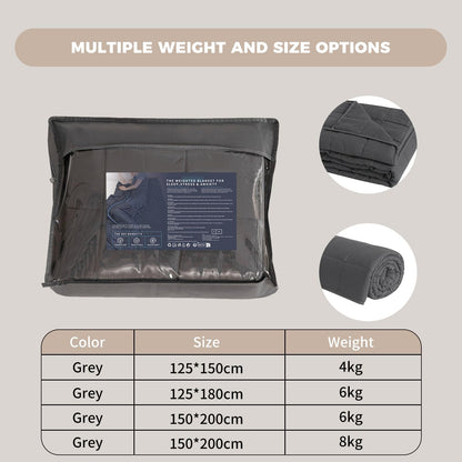 Good Nite Weighted Blanket Weighted Blanket for Adults Stress Relief Weighted Blanket for Calm Senses (Grey, 6kg, 125x180cm)