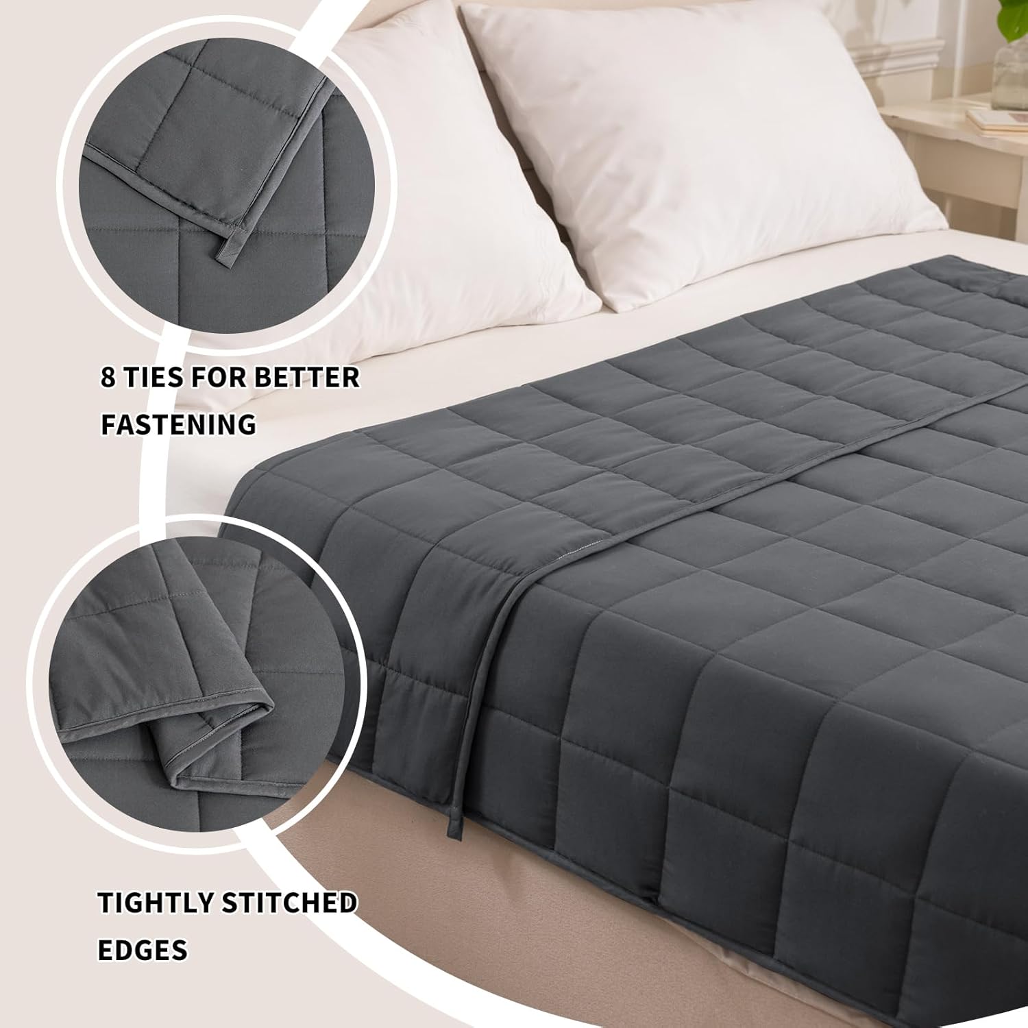 Good Nite Weighted Blanket Weighted Blanket for Adults Stress Relief Weighted Blanket for Calm Senses (Grey, 6kg, 125x180cm)