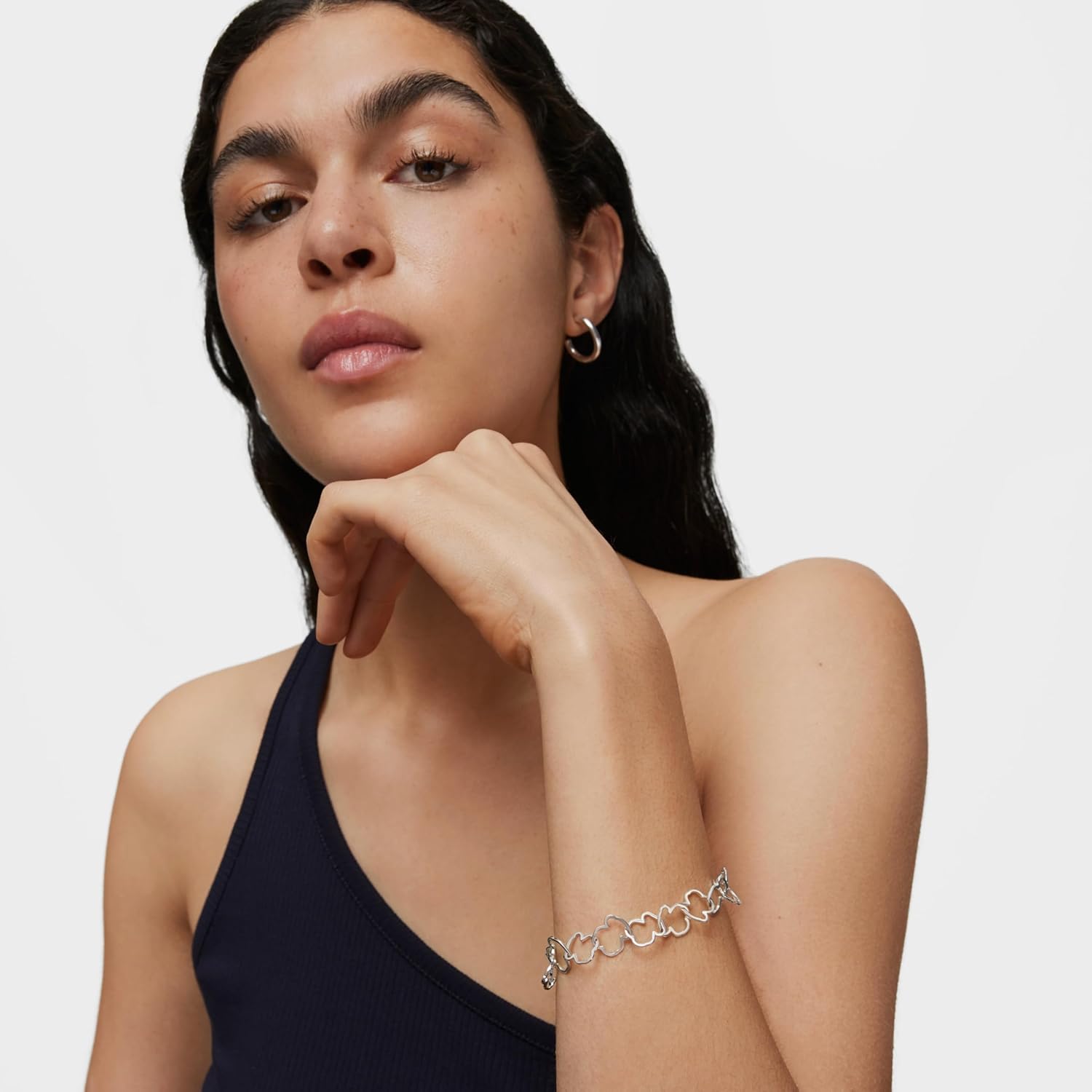 TOUS Sterling Silver Bracelet for Women with Bear Motif in Carousel 1.2 cm, Length 19 cm, Classic and Elegant, Carousel Collection