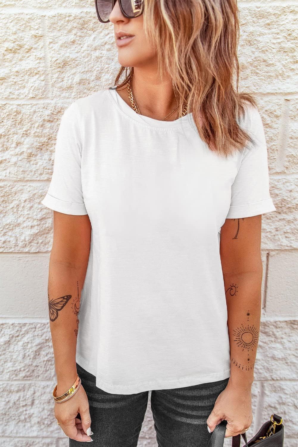 Women's Basic Short Sleeve Round Neck Tee