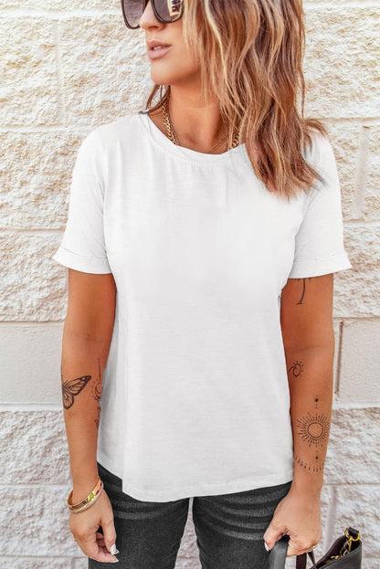Women's Basic Short Sleeve Round Neck Tee