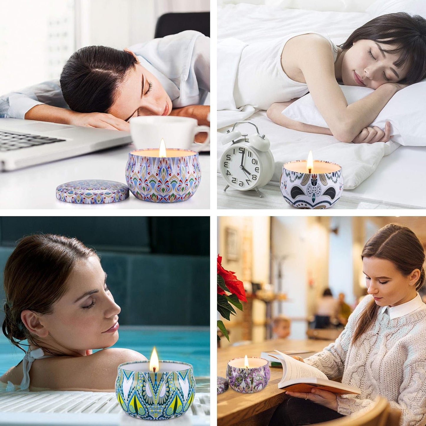 Scented Candles Gift for Women, 9 Pack Decorative Scented Scented Candles, Soy Wax Natural Candle, 9 x 70 g Aromatherapy Candle Gift Set for Birthdays, Parties, Christmas, Friend and Mother