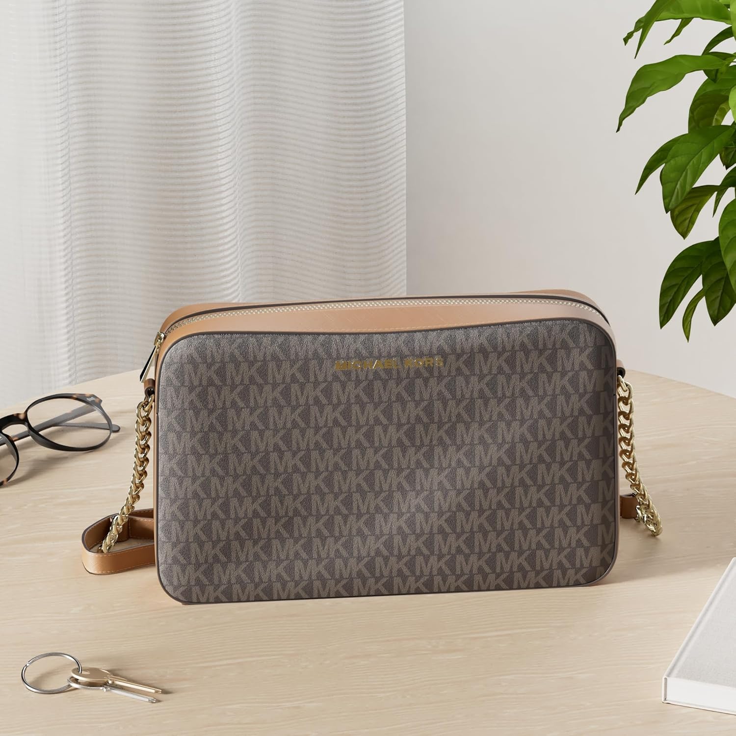 Michael Kors Bolso cruzado para mujer de PVC con logotipo de la firma Jet Set