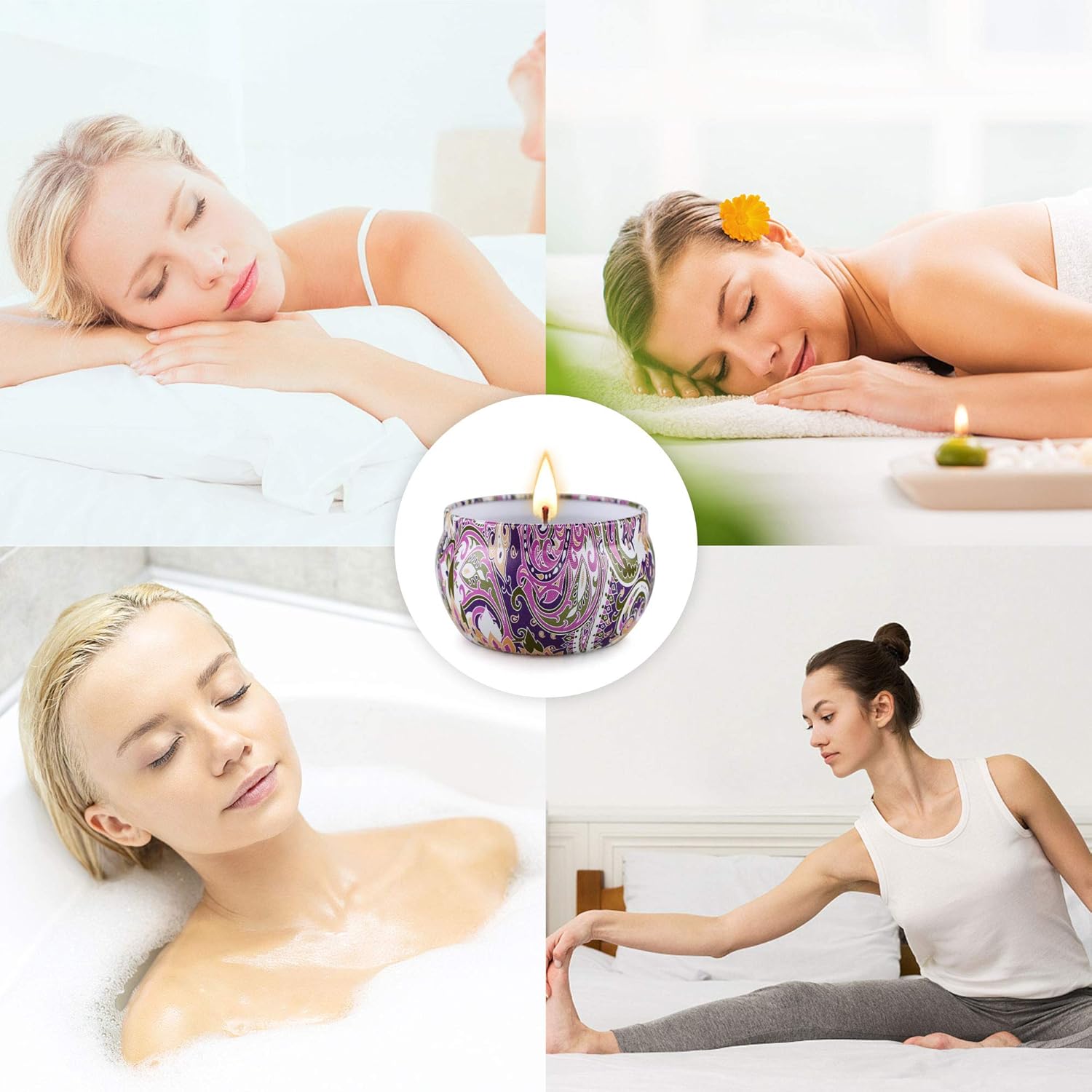 Scented Candles Gift for Women, 9 Pack Decorative Scented Scented Candles, Soy Wax Natural Candle, 9 x 70 g Aromatherapy Candle Gift Set for Birthdays, Parties, Christmas, Friend and Mother