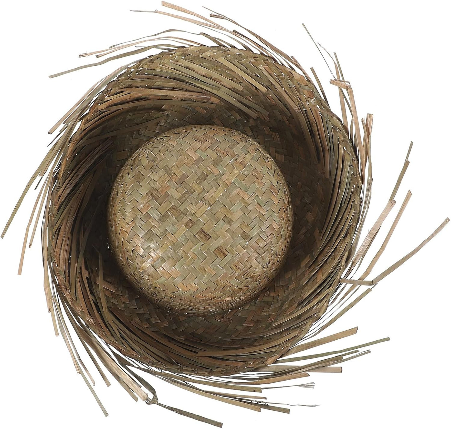 Hawaiian Style Hand Straw Hat for Beach, Tropical Party and Mexican Events Lightweight and Breathable Design Original Size