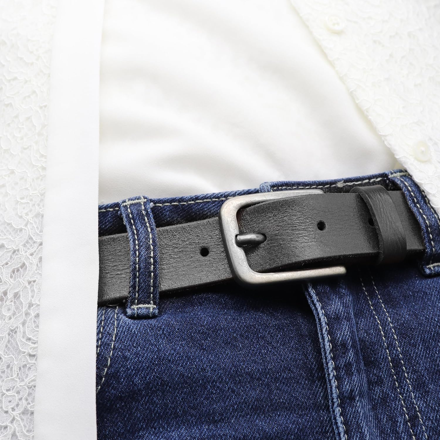 Genuine Leather Belt for Women, Handmade for Jeans and Casual Wear, Luxury Gift Box, Fashion Vintage