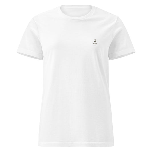 Camiseta básica KÖNE mujer blanca 100% algodón, corte semiajustado favorecedor