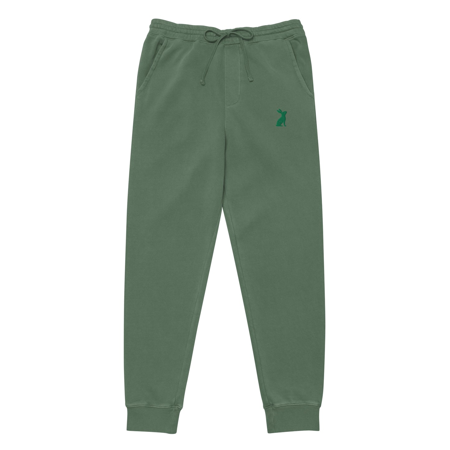 Parte trasera del pantalón KÖNE verde con bolsillo posterior y ajuste relajado.