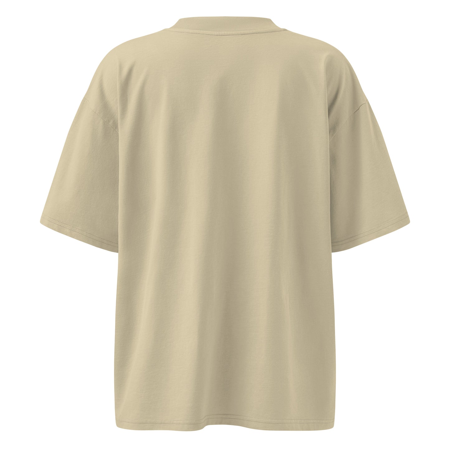 Vista trasera de camiseta oversize KÖNE color arena