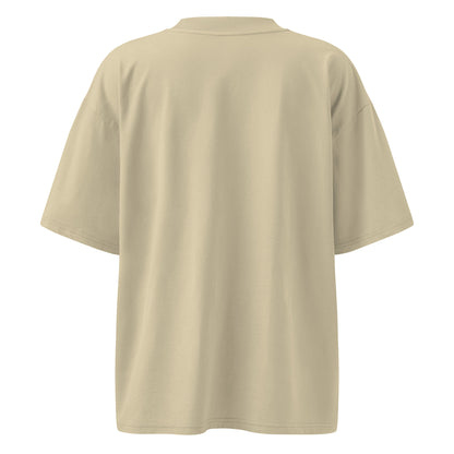 Vista trasera de camiseta oversize KÖNE color arena