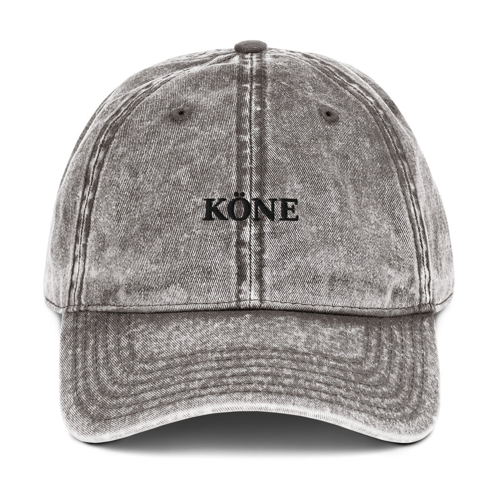 Gorra KÖNE vintage con cierre metálico envejecido, acabado lavado