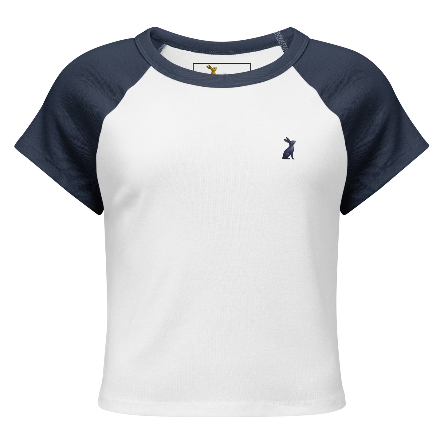 Camiseta raglán KÖNE navy y blanca 100% algodón estilo baby tee con logo