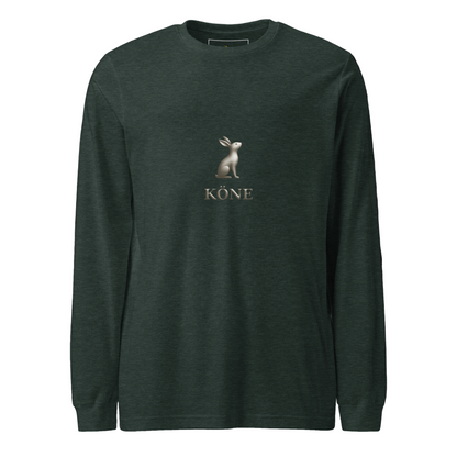 Camiseta KÖNE unisex color Heather Forest con logo metálico 